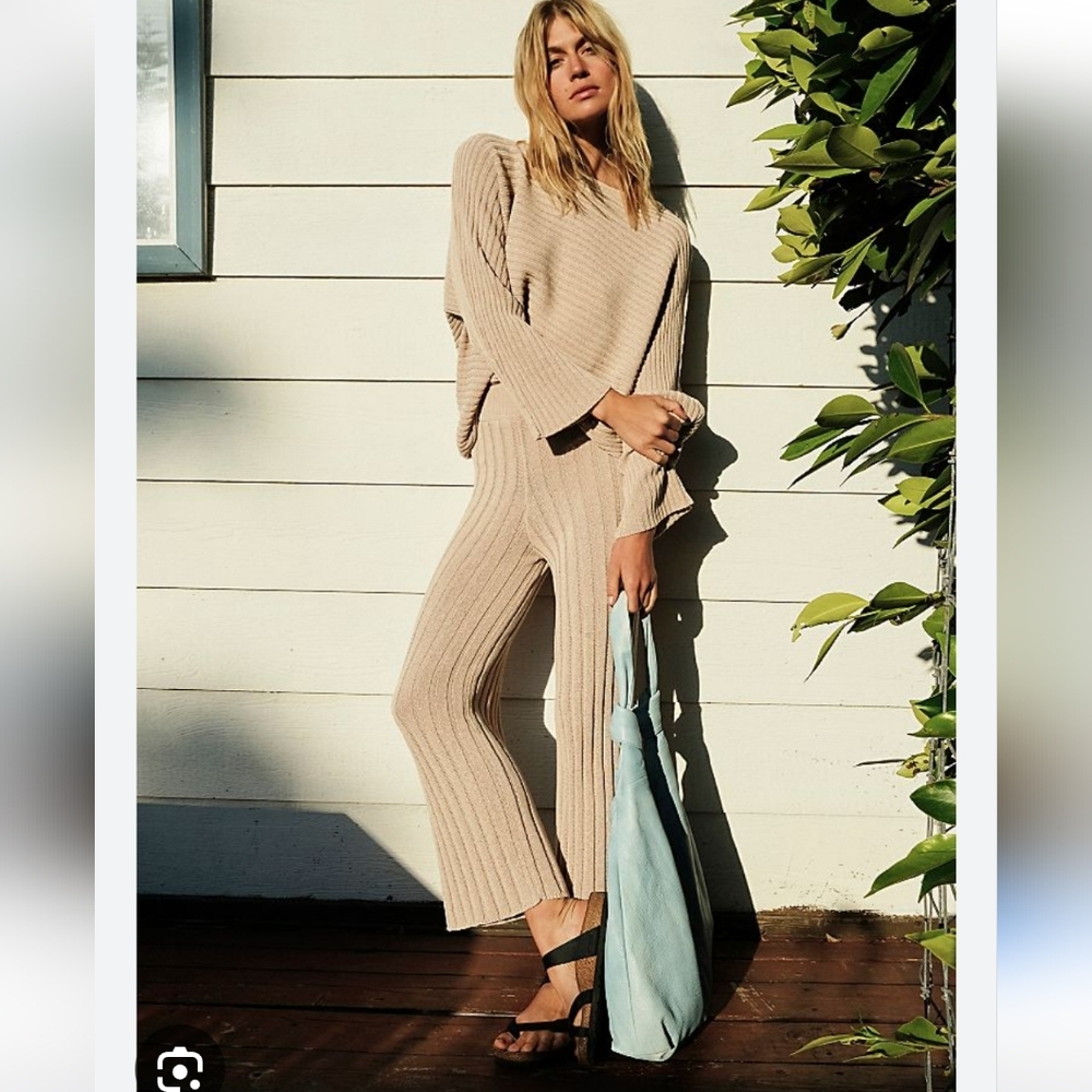 Free People Beach ribbed knit pants Small